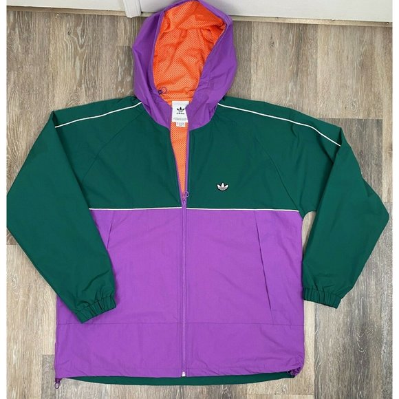 Adidas Originals Samstag Shell Jacket GREEN PURPLE Men's size Large EC9319 - Picture 2 of 12